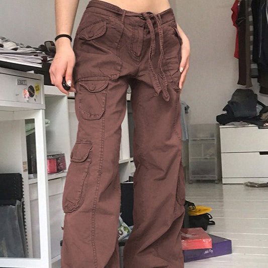 Ležérní vintage cargo džíny, volný rovný střih