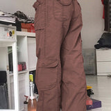 Ležérní vintage cargo džíny, volný rovný střih