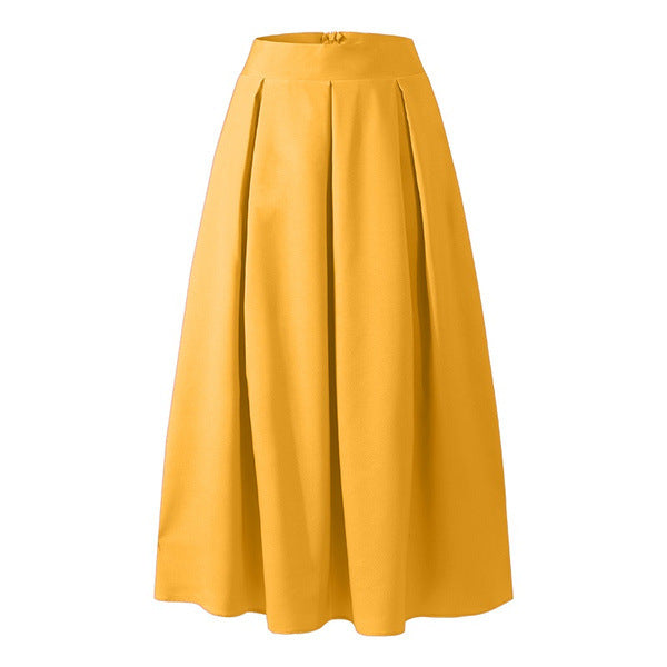 Dámská dlouhá sukně - Vysoký pas - Splývavá skládaná sukně - Elegantní a pohodlná