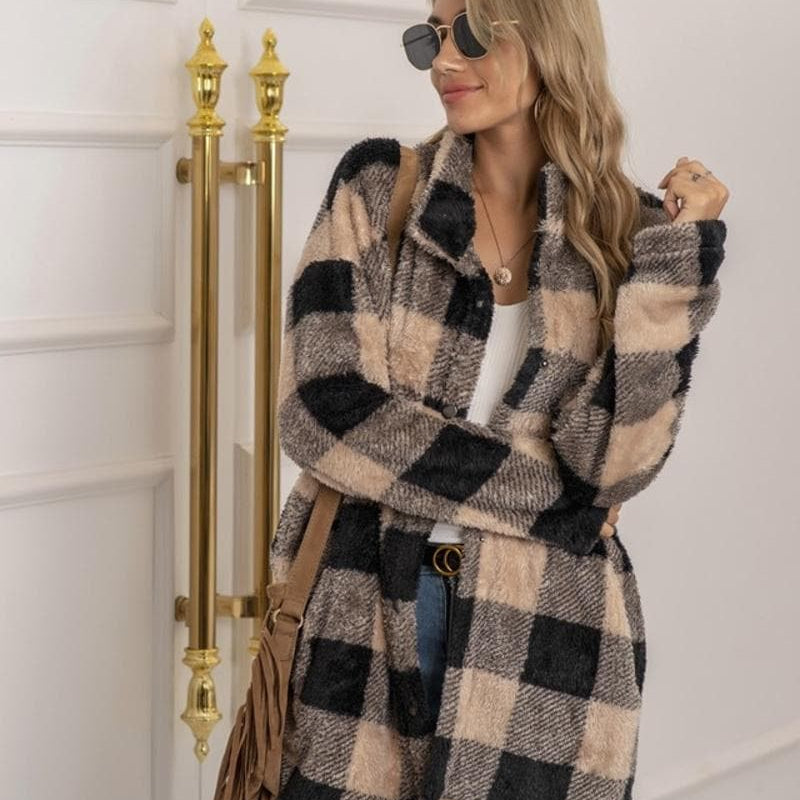 Laura - Stylová kostkovaná bunda