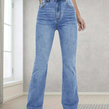 Dámské džíny - Denim - Vysoký pas - Slim Fit - Celoproudé - Bootcut