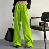 Dámské manšestrové kalhoty s širokými nohavicemi - elastický pas - streetwear styl