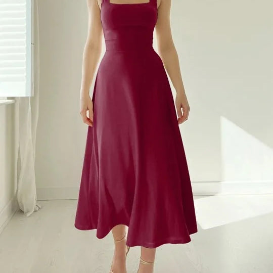 Bavlněné šaty s širokými ramínky - Pohodlné, elegantní a prodyšné