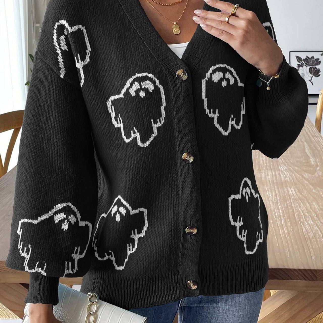 Žakárový kardigan s knoflíky