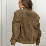 vintage khaki semišová bunda