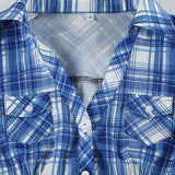 Britská kostkovaná halenka, výstřih do V s volánky a nafoukanými rukávy