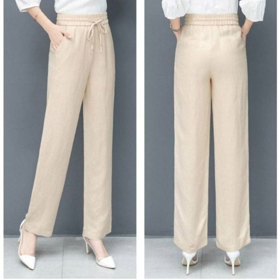 Dámské kalhoty - Elastický pas - Pohodlné a splývavé - Elegantní lehká tkanina