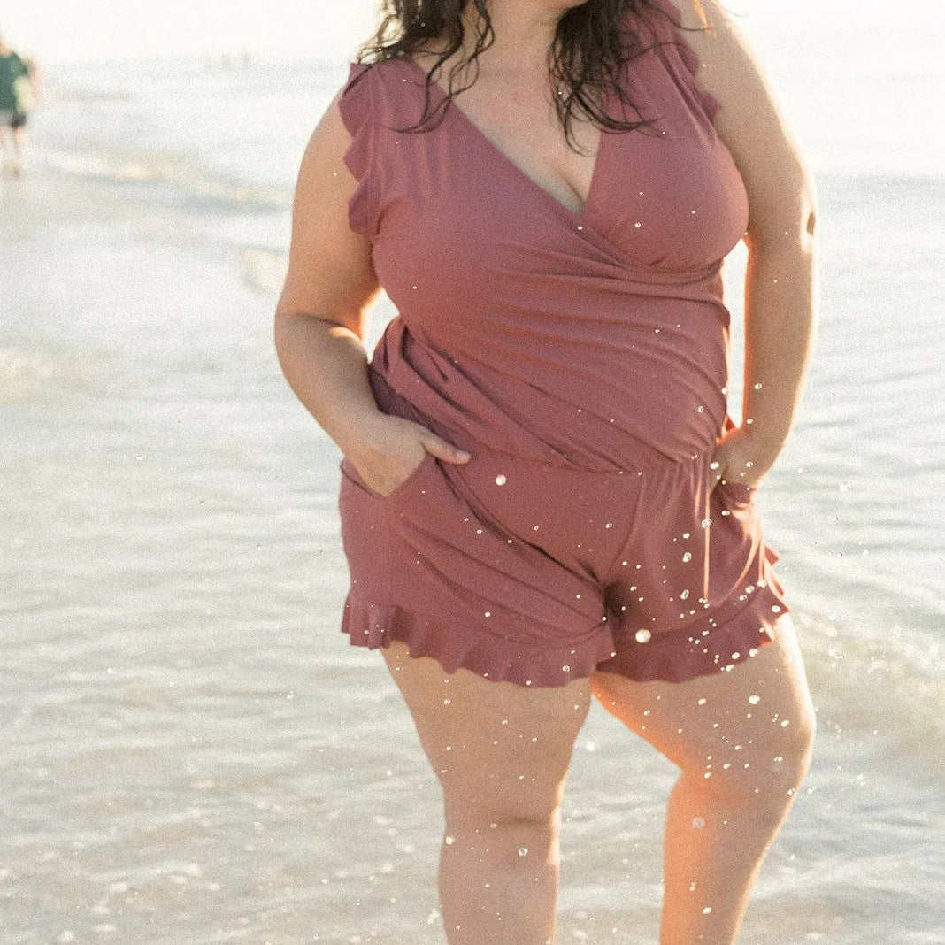 Dámský overal – Přiléhavý střih – Zavinovací výstřih – Rychleschnoucí – Prodyšná tkanina