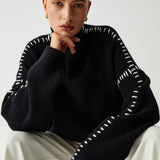 Alma | Oversize-Dolcevita svetr s Piqué detaily