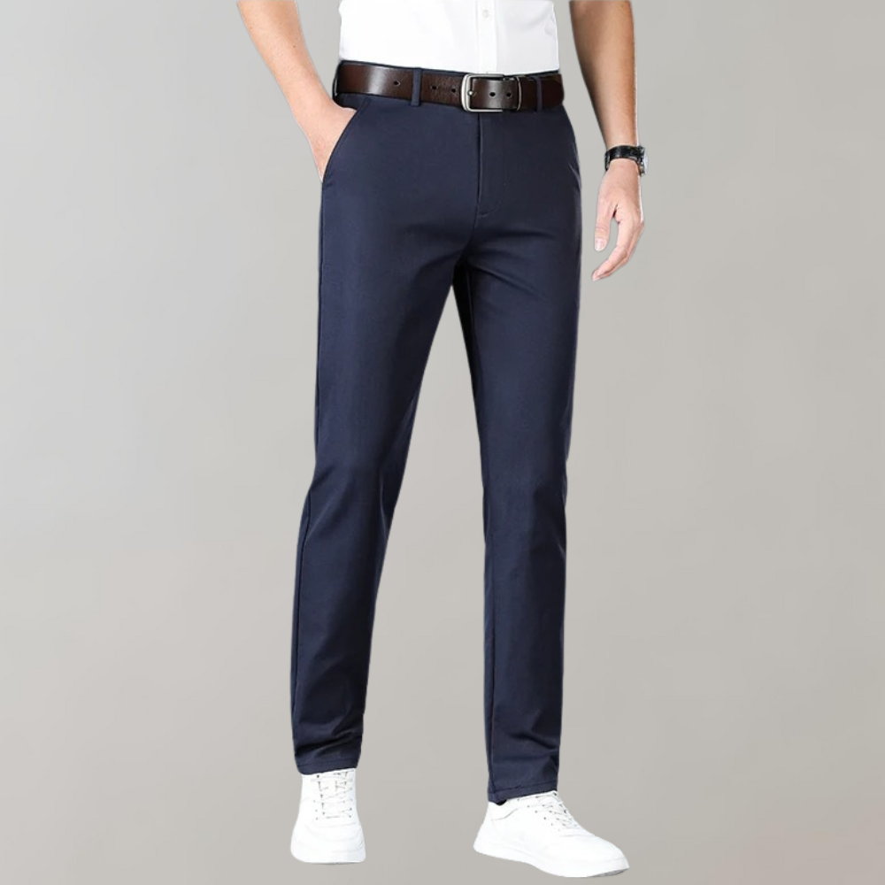Pánské chino kalhoty – Slim fit – Měkká bavlna – Nízký pas – Business casual styl