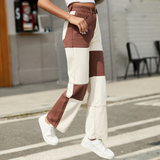 Dámské džíny - Rovný střih - Módní patchwork - Vysoký pas - Ležérní Trendy