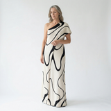 Abstraktní vzor | Off-Shoulder Maxi Šaty