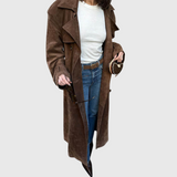 Veronika – Elegantní semišový trenčkot