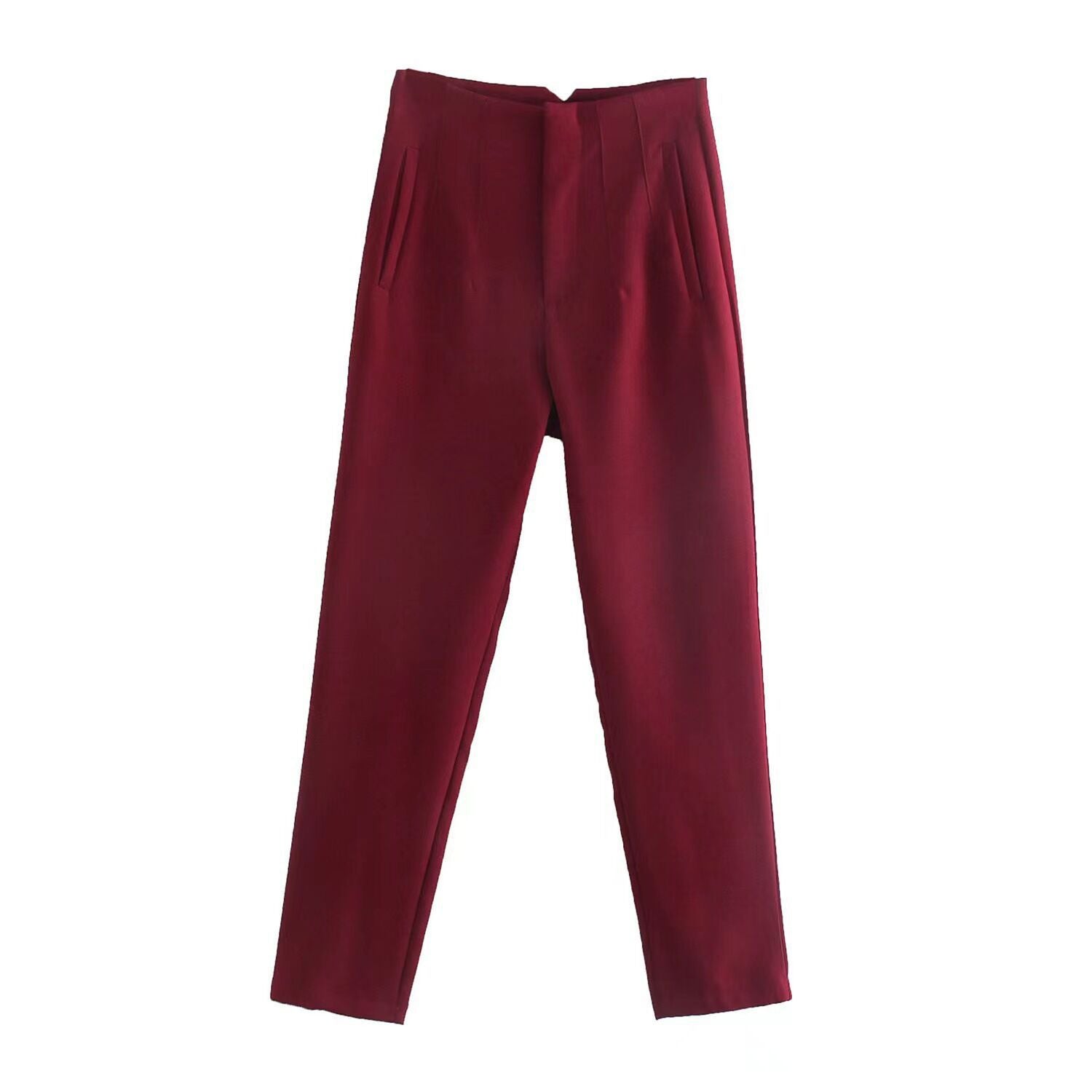 Dámské kalhoty - Vysoký pas - Slim Fit - Elegantní kalhoty - Lehká prodyšná tkanina