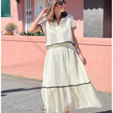 Dámská sukně – Bavlněná směs – Volný střih – Krátký rukáv – Krajka