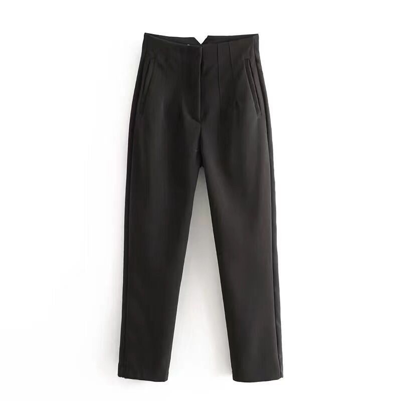 Dámské kalhoty - Vysoký pas - Slim Fit - Elegantní kalhoty - Lehká prodyšná tkanina