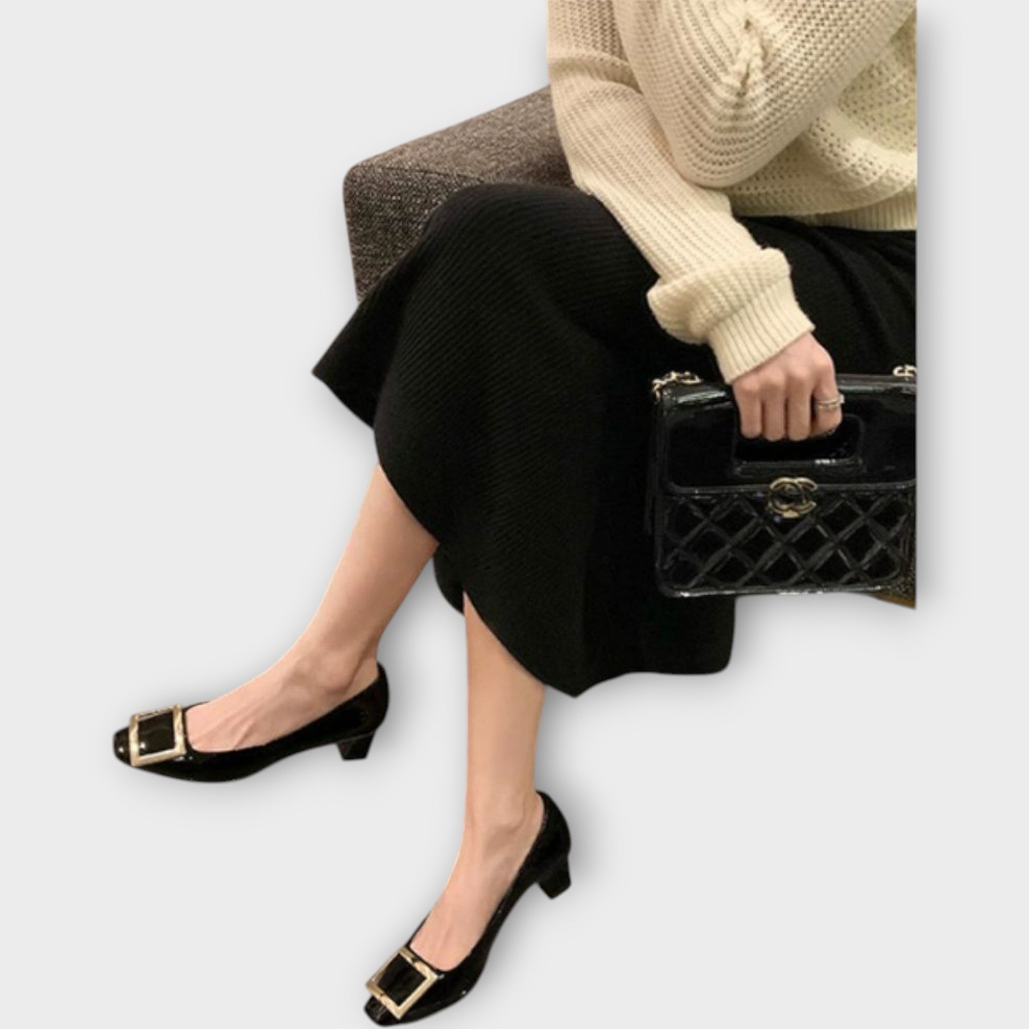 Lucie Elegantní Sandály Střednípodpatek Čtvercová Špička