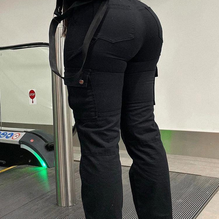 NINA - Džíny Streetstyle cargo s kapsami