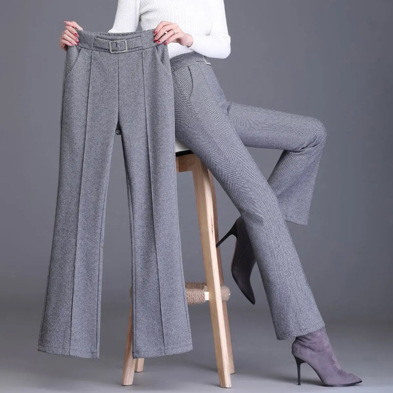 Kalhoty Léa s vysokým pasem | Slim Fit kalhoty