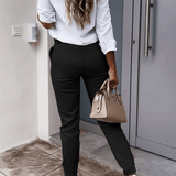 Dámské tepláky - Přiléhavé - Elastické nohavice - Ležérní a elegantní styl