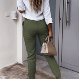 Dámské tepláky - Přiléhavé - Elastické nohavice - Ležérní a elegantní styl
