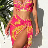 Boho plavky s push-up vzorem a šaty - Elegantní a pohodlné