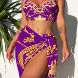 Boho plavky s push-up vzorem a šaty - Elegantní a pohodlné