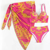 Boho plavky s push-up vzorem a šaty - Elegantní a pohodlné
