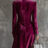 Vera | Velurové šaty Blazer Maxi