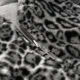 Vintage oboustranná mikina s leopardím potiskem a zipem