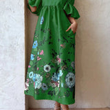 Arielle - Robe Élégante aux Manches Originales & Poches Pratiques