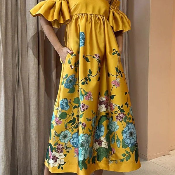 Arielle - Robe Élégante aux Manches Originales & Poches Pratiques
