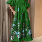 Arielle - Robe Élégante aux Manches Originales & Poches Pratiques