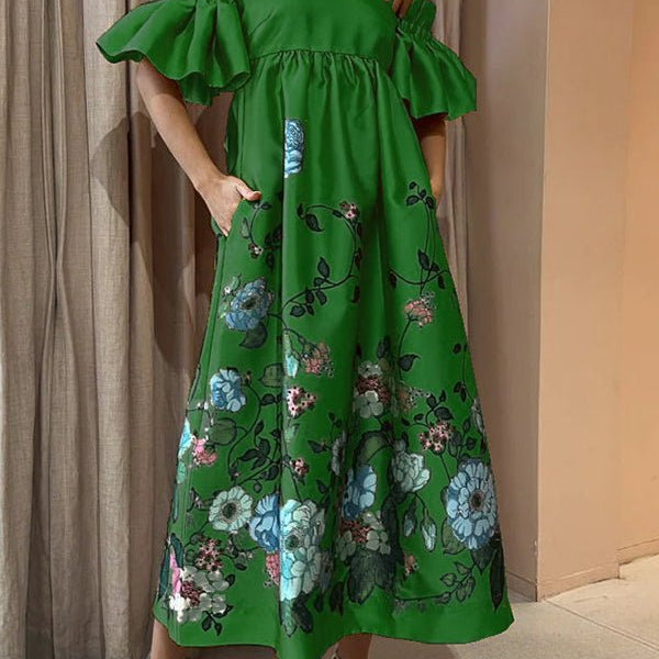 Arielle - Robe Élégante aux Manches Originales & Poches Pratiques