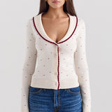 Elegantní buclé cardigan ve francouzském stylu