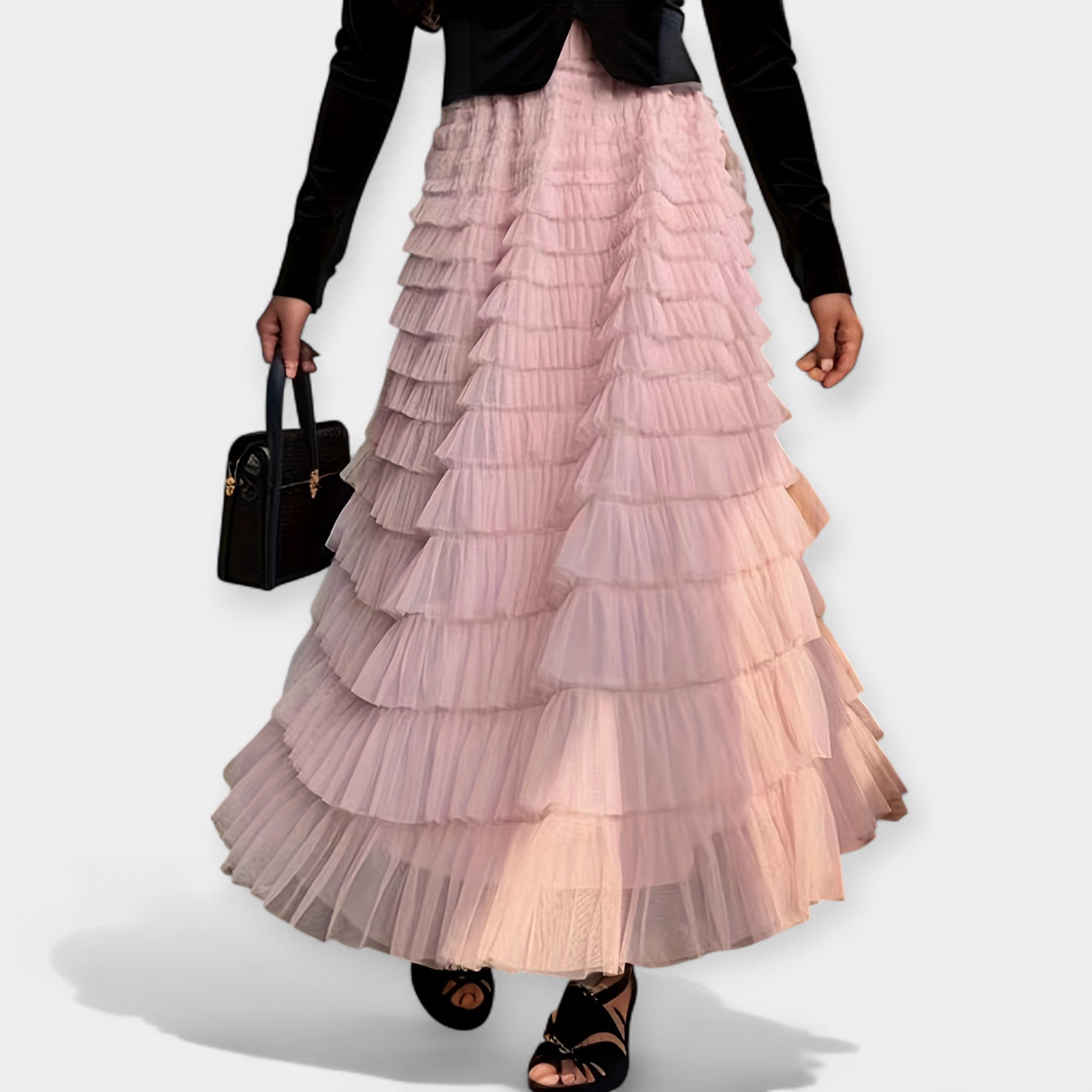 Kristýna - Elegantní Sukně s Tylovou Dekorativní Detail