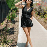 Dámský overal – Přiléhavý střih – Zavinovací výstřih – Rychleschnoucí – Prodyšná tkanina