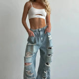 Dlouho vybledlé a obnošené džíny, streetwear styl