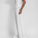 Dámský přiléhavý kardigan – Prodyšný len – Výstřih do V – Elegantní zapínání na knoflíky