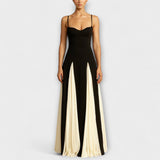 Ember - Klasická elegance A-line maxi šaty s tylovými panely