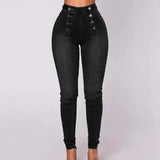 Dámské džíny - Strečový denim - Vysoký pas - Slim Fit - Délka po kotníky