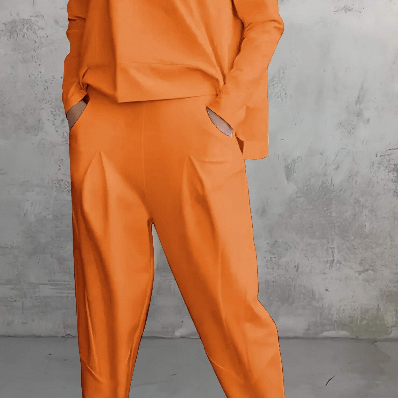 Dámská společenská souprava – Pohodlný střih – Měkký úplet – Rovné kalhoty