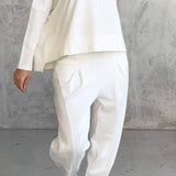 Dámská společenská souprava – Pohodlný střih – Měkký úplet – Rovné kalhoty