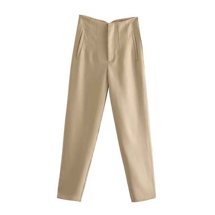 Dámské kalhoty - Vysoký pas - Slim Fit - Elegantní kalhoty - Lehká prodyšná tkanina