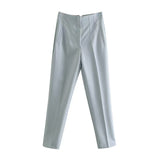 Dámské kalhoty - Vysoký pas - Slim Fit - Elegantní kalhoty - Lehká prodyšná tkanina