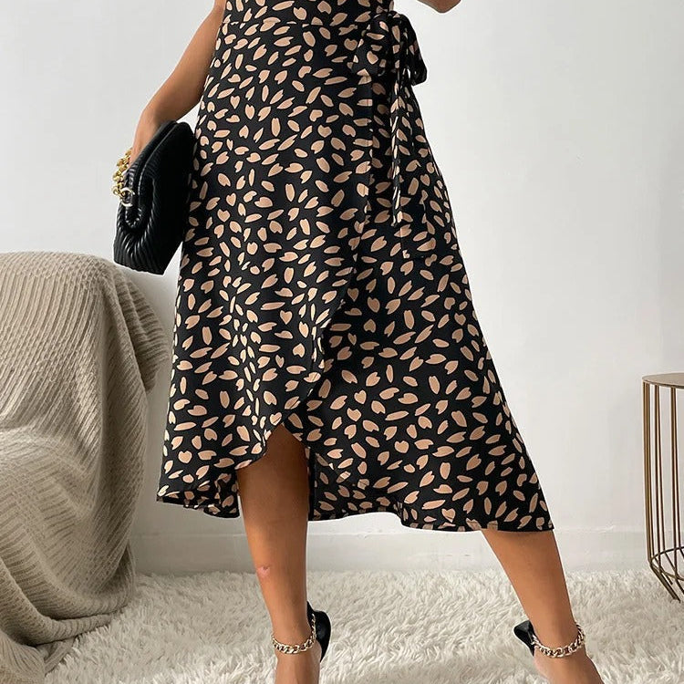 Dámská zavinovací sukně - rozšířený střih - midi délka - lehký a elegantní styl