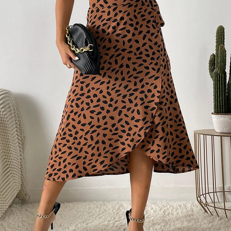 Dámská zavinovací sukně - rozšířený střih - midi délka - lehký a elegantní styl