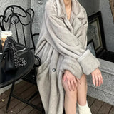 Zimní kabát oversized z nadýchané umělé norkové kožešiny