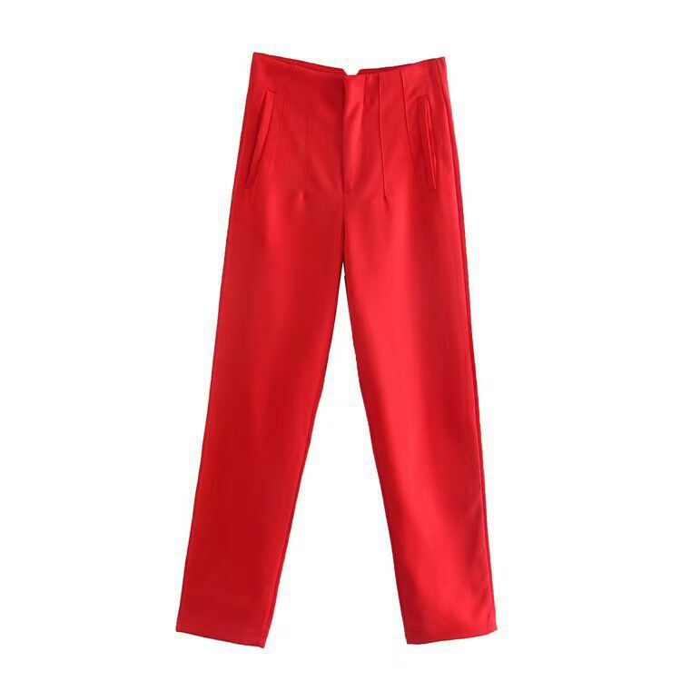 Dámské kalhoty - Vysoký pas - Slim Fit - Elegantní kalhoty - Lehká prodyšná tkanina