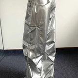 Kalhoty cargo s vysokým pasem a stříbrnými ohrnutými manžetami